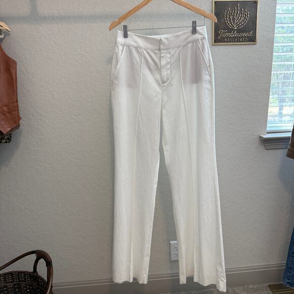 Alice + Olivia Pants - Women's Alice & Olivia White Seamed‎ Flare Bottom Dress Pants Size 8 NWOT